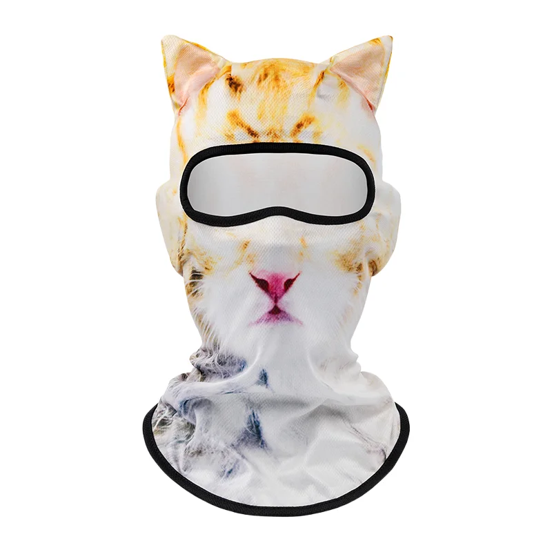Balaclava de gato 3d para motocicleta, cachorro fofo, máscara facial completa, chapéu de esqui, forro de capacete, ciclismo, cosplay, máscaras de festa de halloween