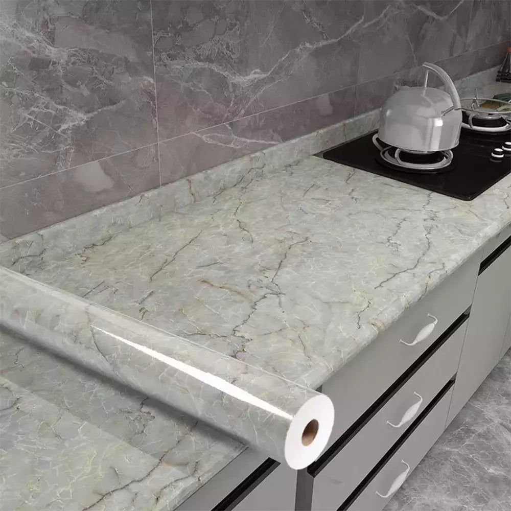 Papel de parede autoadesivo de mármore, Oil Proof, Adesivos em rolos para cozinha, Impermeável, Papel de contato para parede do banheiro