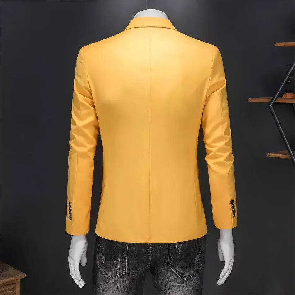 Blazer Casual de Negócios Masculino, Jaqueta Monocromática, Casacos Oversize, Smoking Masculino, Roupas de Marca, Roupas de Trabalho, Plus Size M-6XL