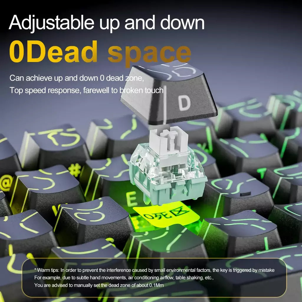 ATTACK SHARK X68HE Teclado Magnético Vermelho Com Fio Mecânico para Pro Gaming 0.01mm Trigg Rápido 8000Hz SOCD/Rs 0.125ms 128K Taxa