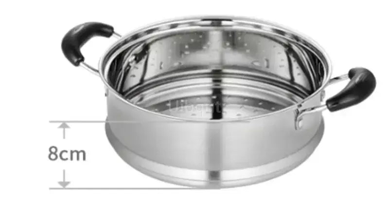Panela de aço inoxidável com fundo duplo, panela de sopa não magnética, panelas multiuso, panela antiaderente, fogão a gás usado, panela quente
