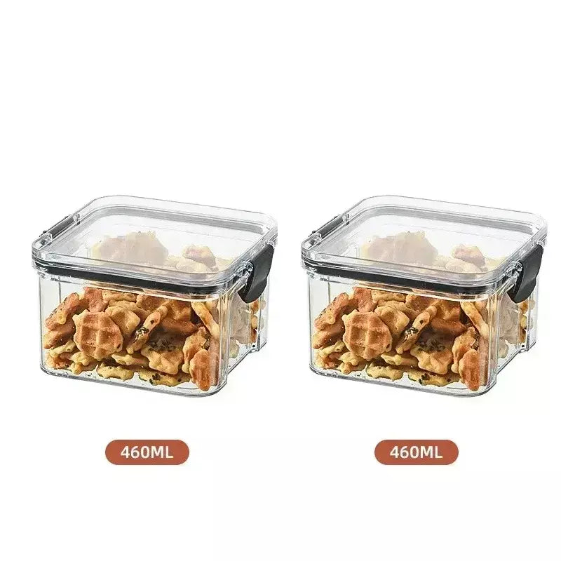 Conjuntos de cozinha empilháveis selados, 460-1800ml, caixa de plástico para armazenamento de alimentos, garrafa multigrãos, frutas secas, chá, recipientes de armazenamento