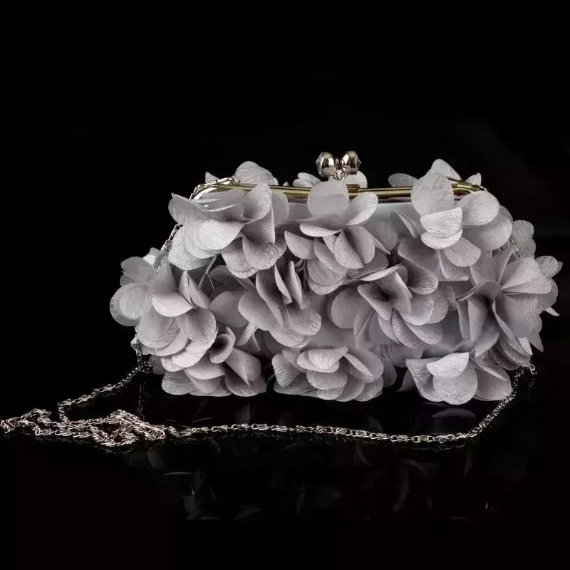 Bolsa de embreagem floral para mulheres, bolsa de casamento para noivas e senhoras, 8 cores, branco, azul, roxo, sacos de flores de noite