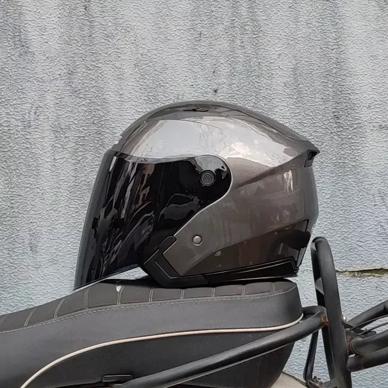 Homens motocicleta metade capacetes lente dupla scooter moto capacete casco aldeia equitação capacete de moto motocross capacetes-JIEKAI