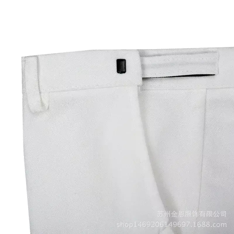 (Jaqueta e calça) masculino tribunal britânico banquete vestido emendado terno 2024 novo masculino festa de casamento prata borda de seda blazer e calças