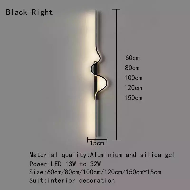 Modern Indoor LED Luzes de parede, salas, corredores, quarto, luzes de cabeceira, luzes longas minimalistas, decoração de casa