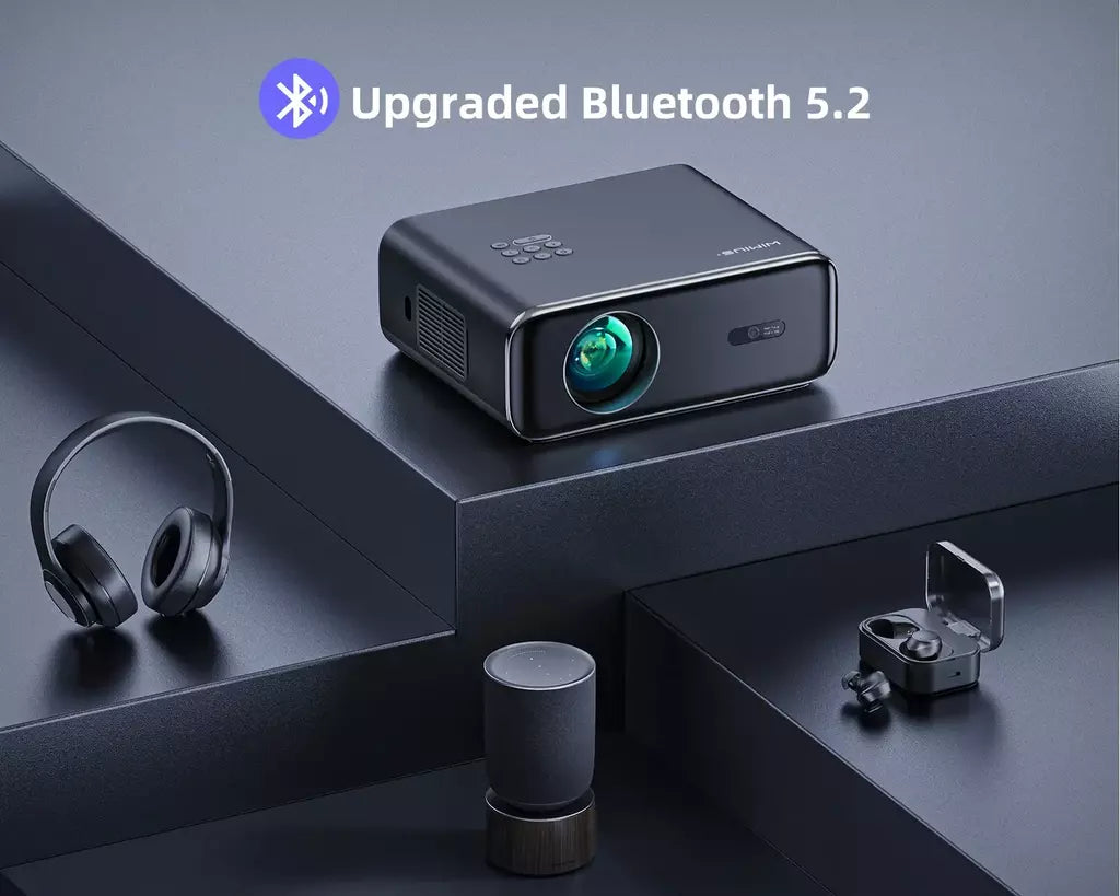 WiMiUS P62 Auto Focus/4K Suporte Projetor Nativo 1080P com WiFi 6 e Bluetooth 5.2 600ANSI Projetor Doméstico Externo 6D Keystone