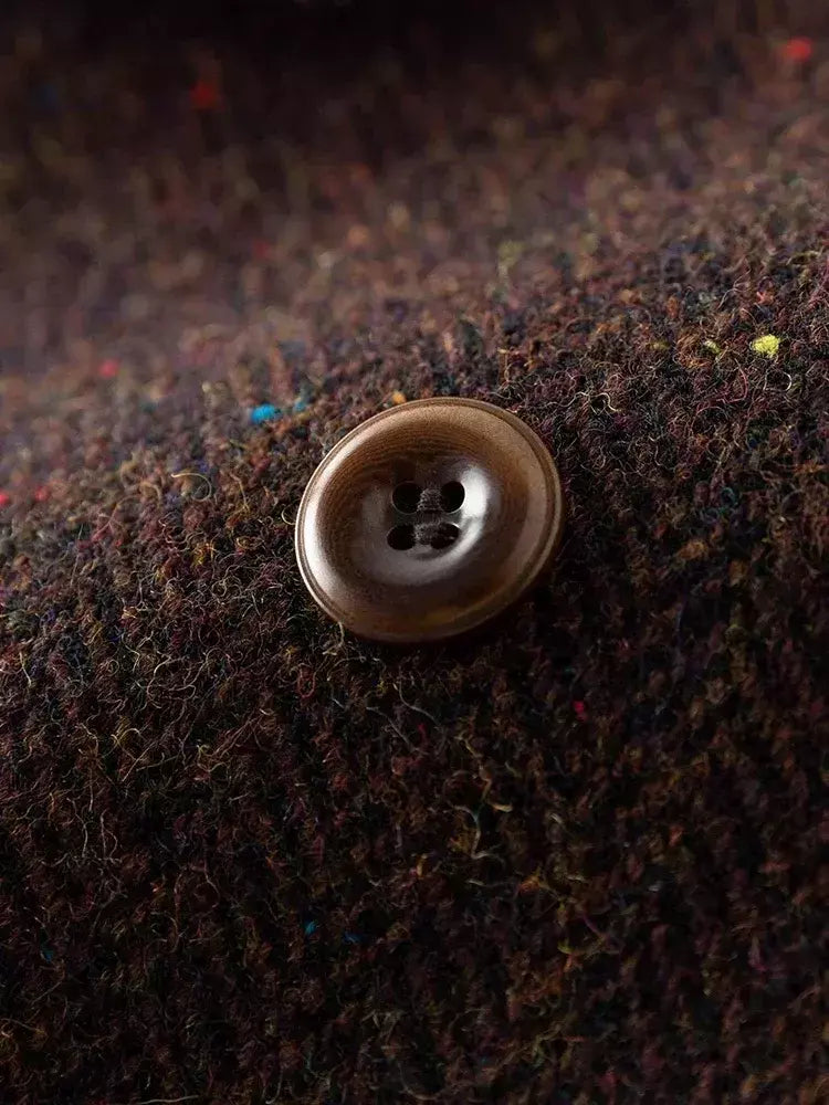 DUSHU-casaco longo de lã de peito duplo para mulheres, design chique, casaco de lã feminino, café escuro, cor marrom, sentido retrô, inverno, 2023