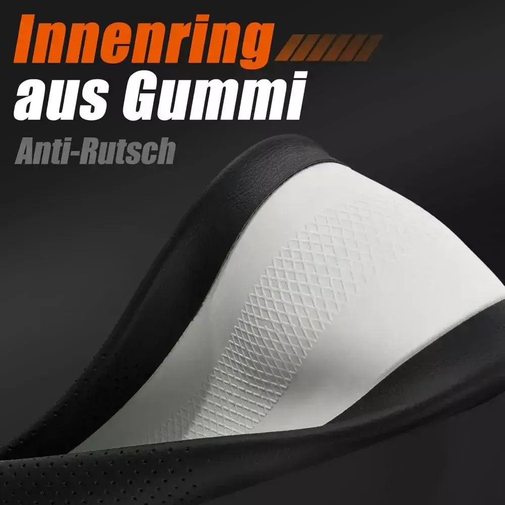 Capa de volante de carro, capa de volante de couro antiderrapante ultrafina universal, interior de peças de carro 37-38cm, 14,5-15 polegadas