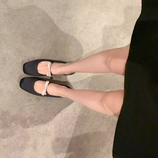 2023 luxo bowtie mary janes feminino dedo do pé quadrado brilhante couro & silk flats ballets femmes vermelho dança festa bola sapatos de casamento nupcial