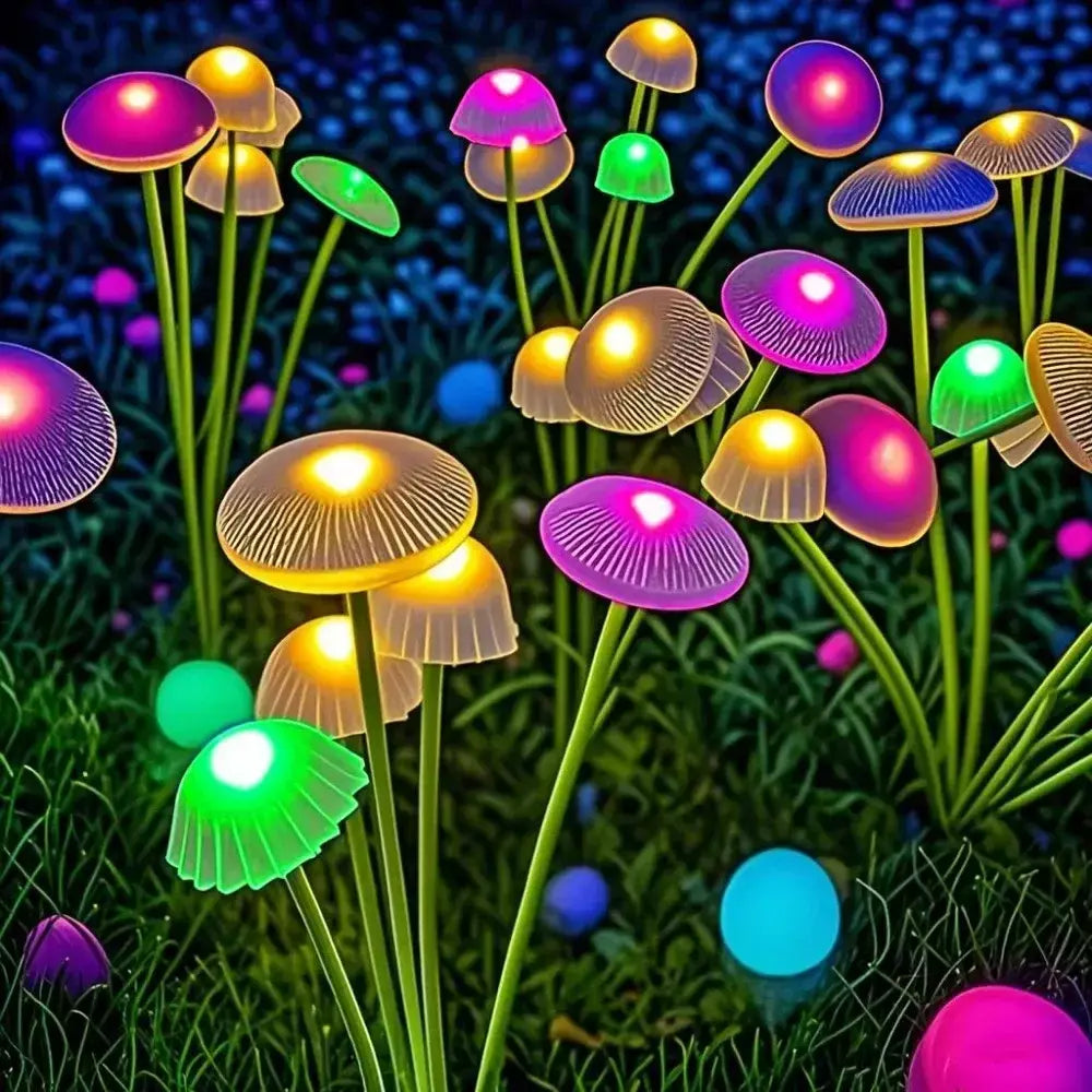 Luzes solares ao ar livre led solar cogumelo gramado luzes à prova dwaterproof água festa quintal pátio caminho lâmpada medusa para decoração de jardim