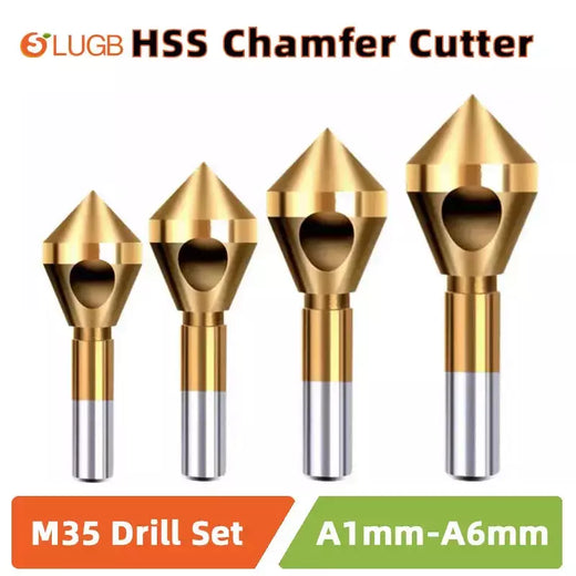 SLUGB Rebarbação Chanfradura Cortador Escareador Brocas Titânio Revestido Furo Suave Metal 90 Graus 1 PCS