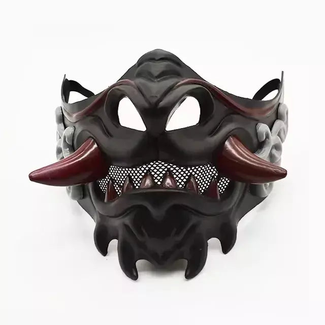 Halloween japonês samurai fantasma diabo máscara halloween diabo guerreiro role play horror diabo guerreiro prajna assassino máscara grossa
