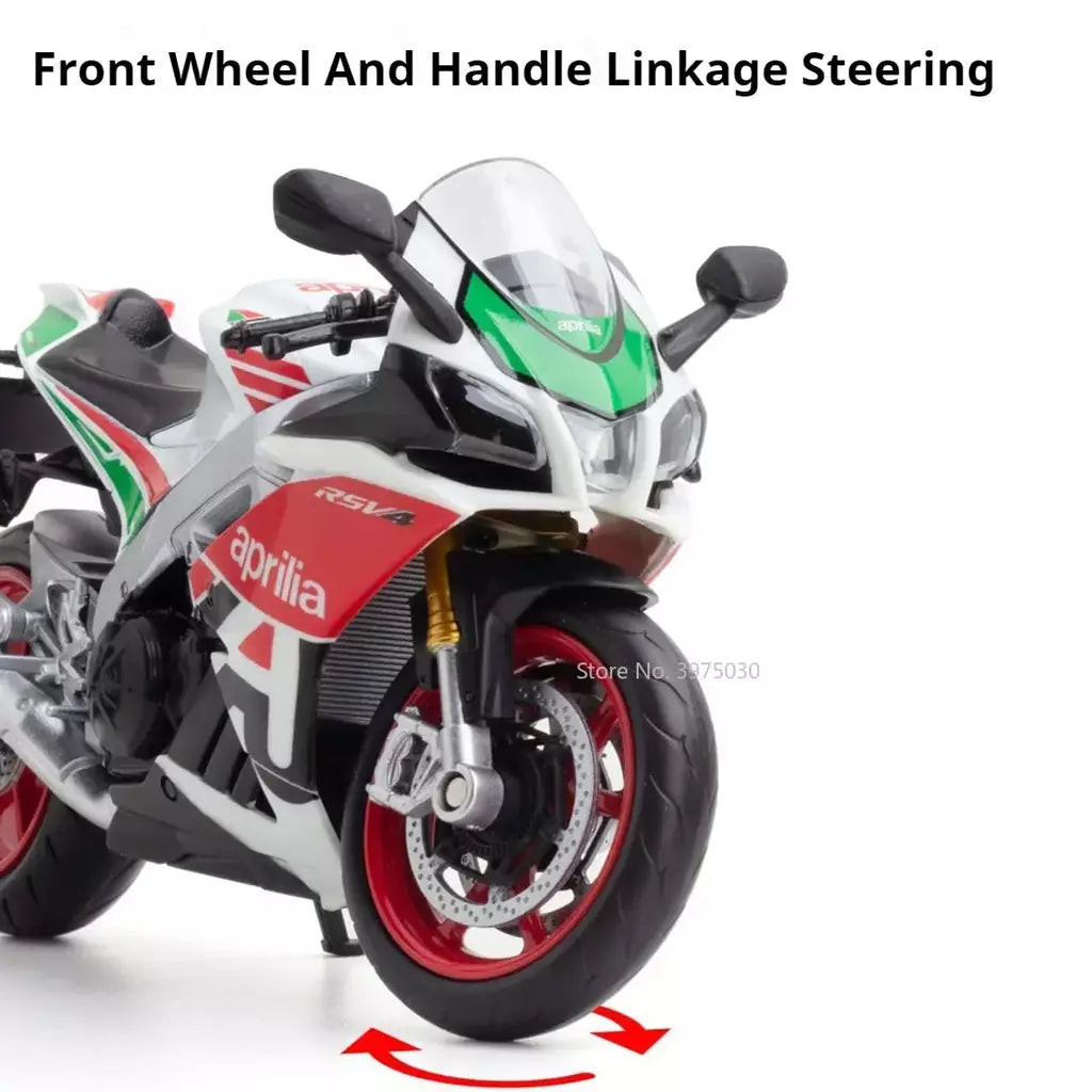 1:12 apulia rsv4 suzuki gsx liga modelo de carro da motocicleta brinquedos diecast roda dianteira direção suspensão da roda traseira presentes das crianças