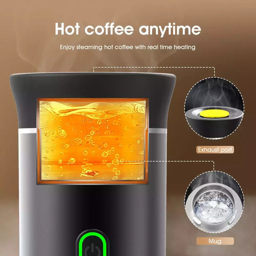 Máquina de café expresso portátil elétrica sem fio, 3 em 1, cápsula em pó, cafeteira de viagem, carro e casa Camping
