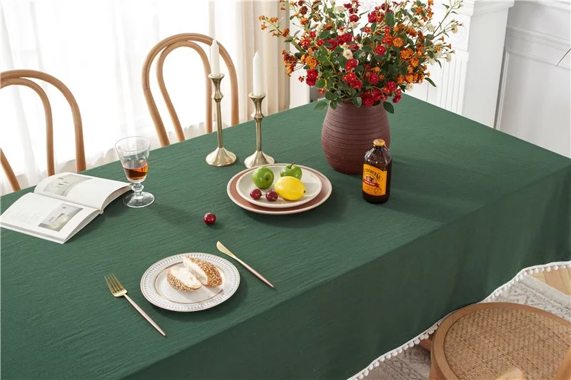 Toalha De Mesa De Mesa De Café De Algodão Retangular, Cobertura De Mesa Branca, Sala De Estar, Decoração De Casa, Pano, Casamento, Decoração De Natal