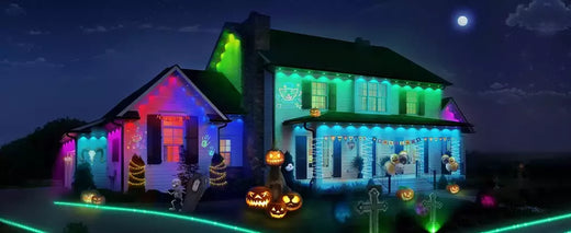 Outdoor Eaves Luz LED, TUYA, Permanente, Impermeável, RGB Light String, Cena DIY, Iluminação de Festa de Natal, 24V, 2A, 144 FT, 90LED