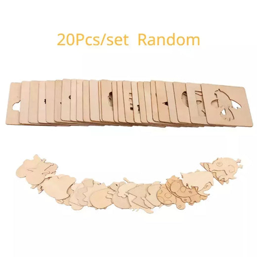 Estênceis de pintura de madeira para crianças, Brinquedos Montessori, Brinquedos de desenho, Aprendizagem Educacional, Presente Infantil, DIY, 20pcs
