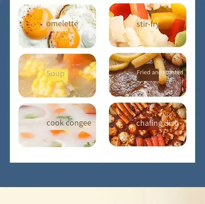 Panela elétrica de arroz multifuncional, 1,8l, pan de aquecimento, macarrão, ovos, sopa, vaporizador, antiaderente, eletrodoméstico