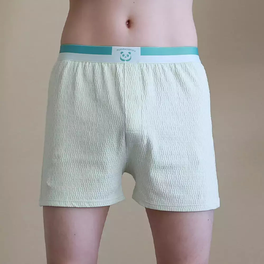 100% algodão macio solto respirável roupa interior masculina moda panda impressão sólida malha pj calças cintura alta elástica pijamas boxers