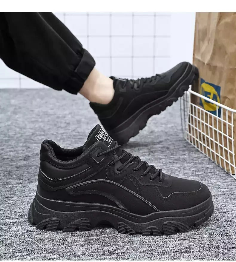 Sapatos de sola grossa masculina, botas de deserto, táticas calorosas, strappy nu, moda ao ar livre, novo, inverno, 2023