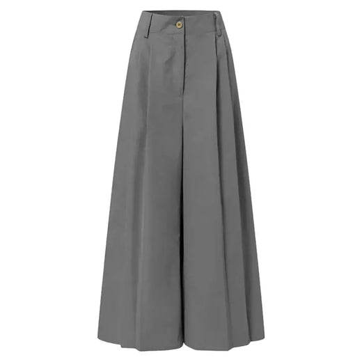 Elegante calça palazzo para mulheres, calças cortadas estampadas, linho de algodão, confortável calça folgada com bolsos, moda verão, 2024