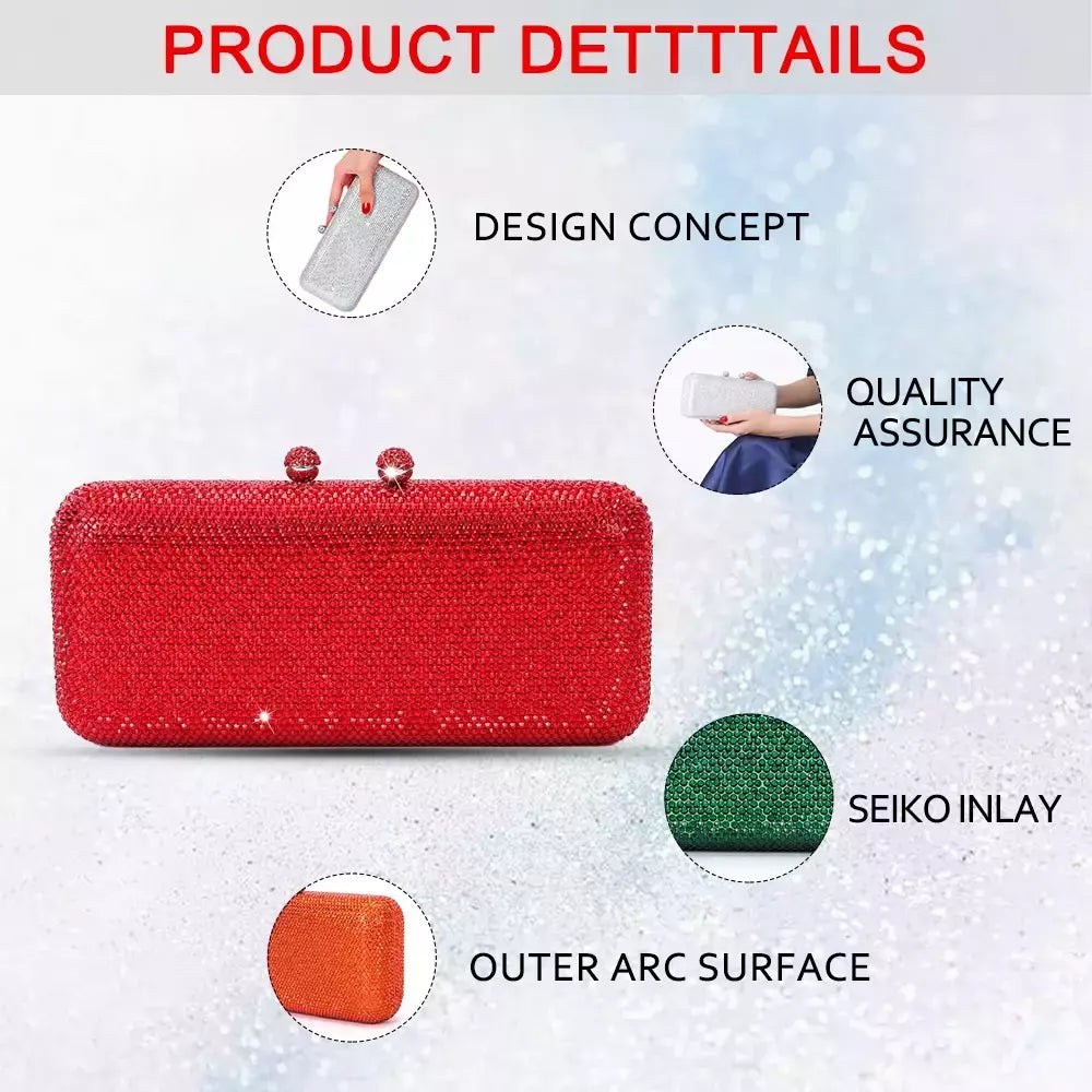 Rhinestone Clutch Bag para Mulheres, Evening Bag, Dinner Bag, Diamante, Pedra, Cristal, Festa de Casamento, Presente de Natal, Luxo mais recente