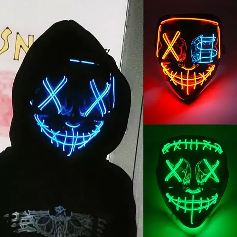 Versão mais atualizada máscara de purga cosplay para escolha feriado traje adereços noite mostrar acessório brilhante máscara de purga adulto headwear