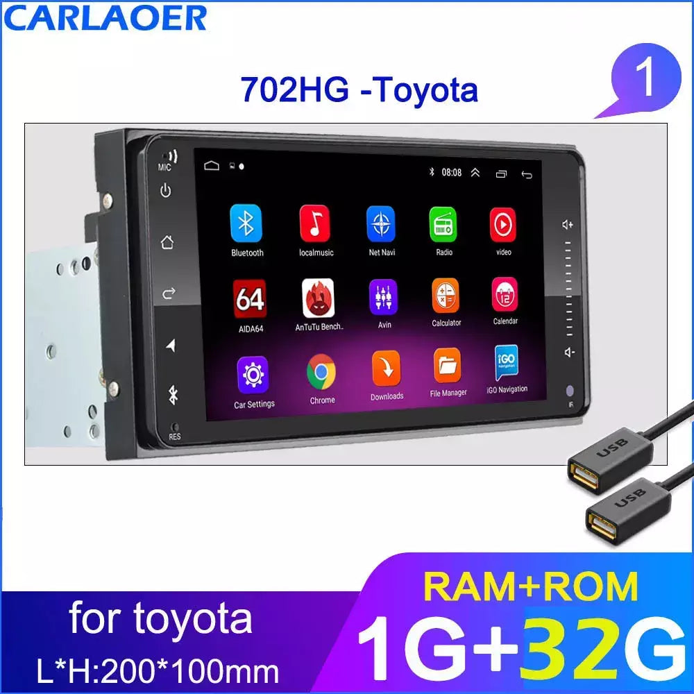 2 din android 10 universal carro multimídia player de rádio carplay 2din estéreo para toyota vios coroa camry hiace prvia corolla rav4
