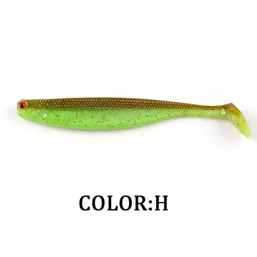 Novo supercontinente shadtteez t-tail 50mm 70mm 100mm pique zander predador pesca 3d olhos isca macia iscas de pesca