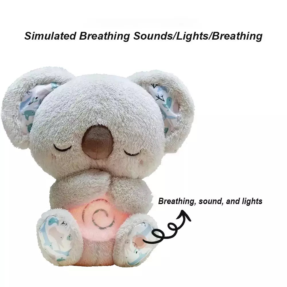 Baby Breath Bear Calmante Otter Plush Toy, Criança Calmante Música, Companheiro do sono, Som e Luz, Presentes de boneca