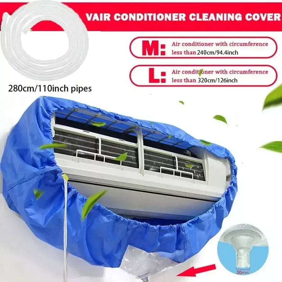 130cm grande conjunto de capa de limpeza de ar condicionado limpador de condicionador com tubo de água kit de limpeza à prova dwaterproof água para ar condicionado
