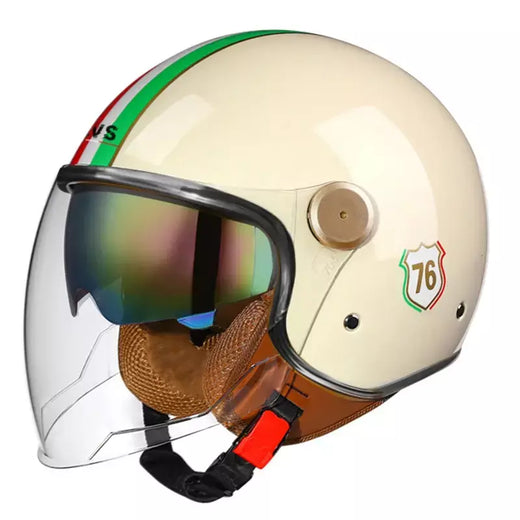 Capacete de motocicleta vintage leve com viseira dupla moto equitação 3/4 meio capacete aberto retro casco moto 3c & dot