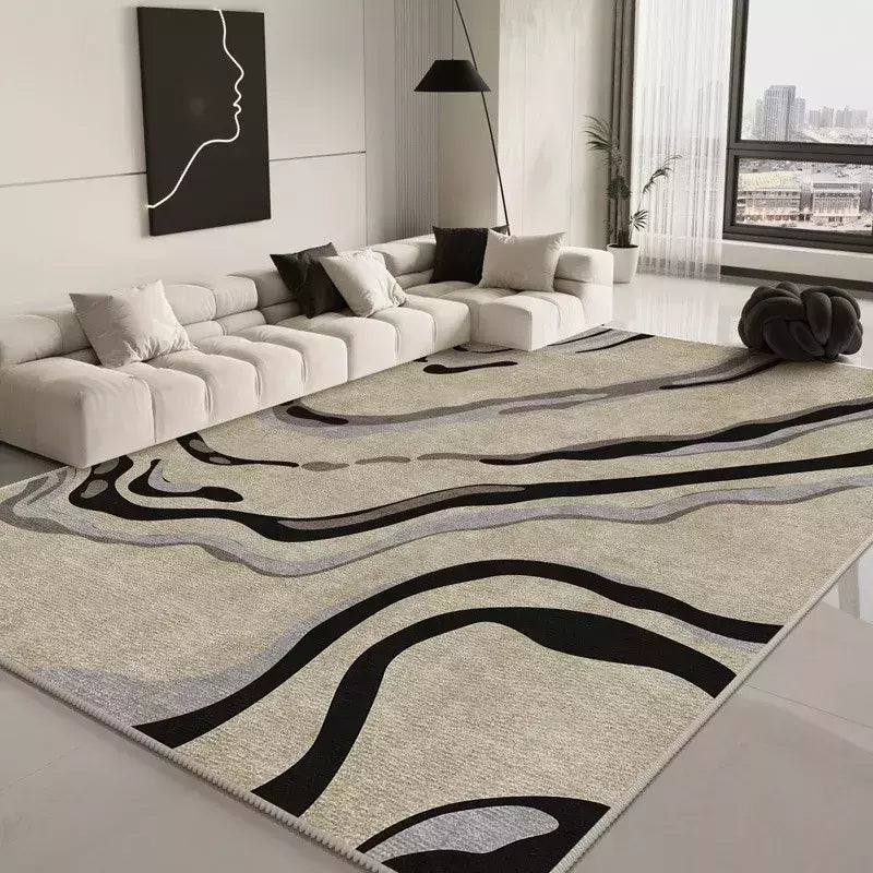 Tapete de tamanho grande, tapete para decoração de casa, estilo minimalista, mesa de café anti-queda, tapete para sofá