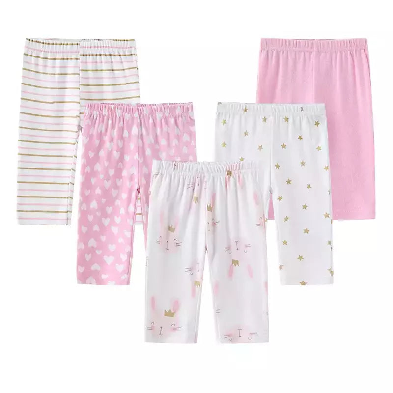 Calças recém-nascidas dos desenhos animados, 4 Estações, 100% Algodão, Calças Macias Menina, Calças Bebé Menino, 0 a 24 Meses, 3 4 5Pcs por Lote