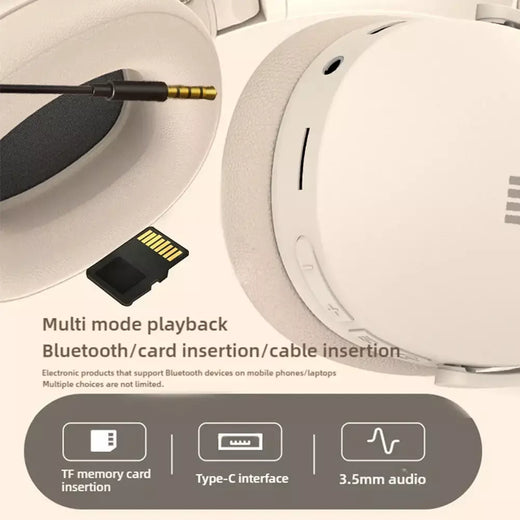 Xiaomi sem fio bluetooth fones de ouvido sobre a orelha estéreo de alta fidelidade dobrável leve suporta cartões tf 3.5mm interface tipo-c