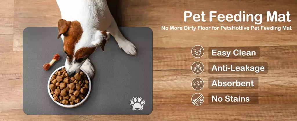 Tapete absorvente para alimentação de animais de estimação, tapete absorvente para cães e gatos, para comida e água, fácil de limpar, secagem rápida, para bebedores bagunçados