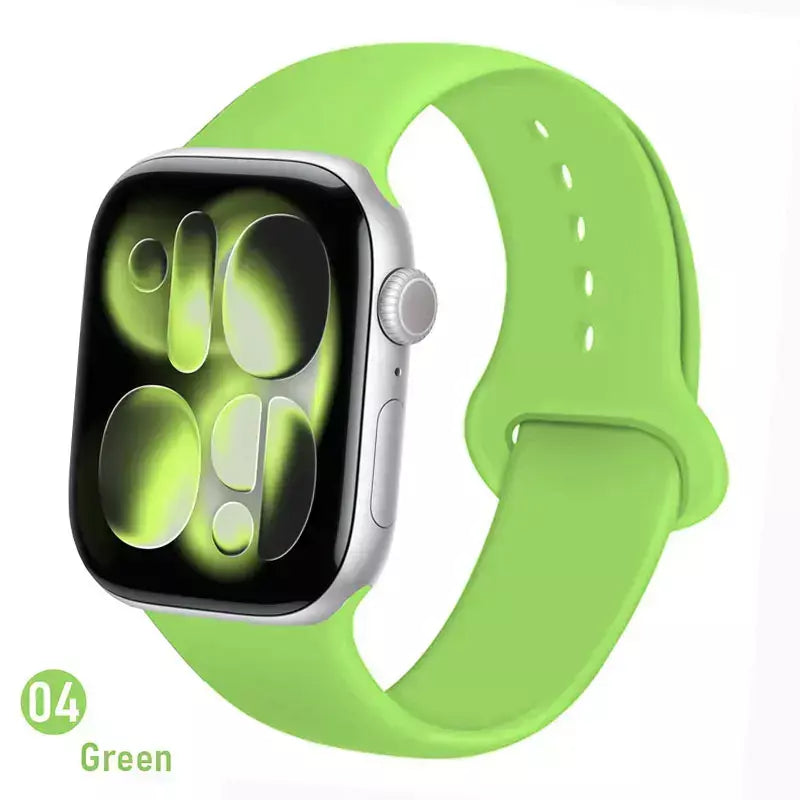 Pulseiras de silicone para apple watch pulseira 44mm 45mm 40 41mm 42-46mm pulseiras esportivas iwatch série 10 11 9 8 7 6 5 4 se ultra 3/2 49mm