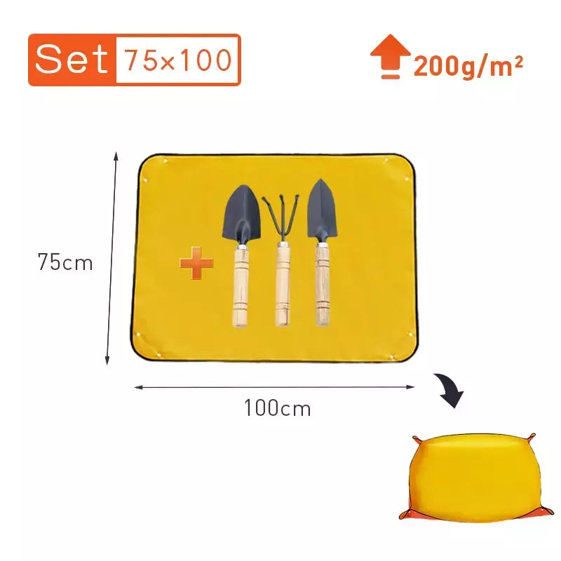 Tapete de plantio dobrável à prova d'água, tapete de jardim para vaso de flores, transplante, mistura de solo, ferramenta de poda de plantas