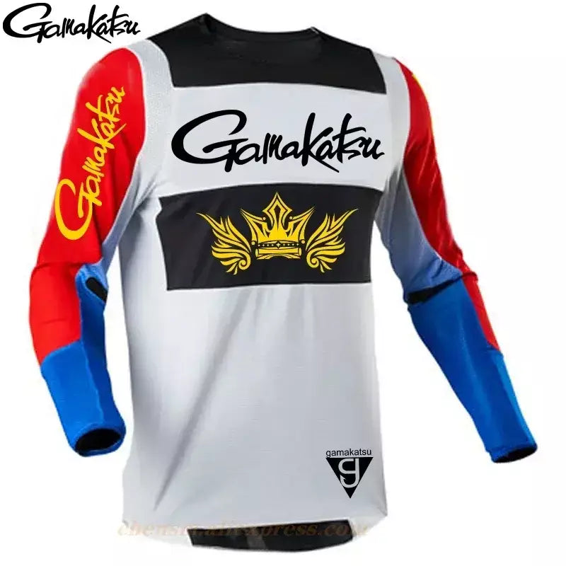Nova gamakatsu roupas de pesca de secagem rápida sol proteção uv t camisa esportes roupas de pesca camisas de pesca ciclismo wear