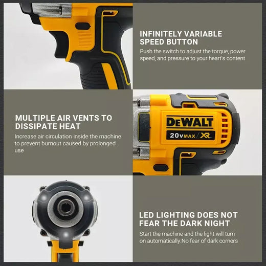 Dewalt dcf887 sem escova 205n.m chave elétrica chave de impacto sem fio multifuncional portátil ferramentas elétricas para 20v bateria