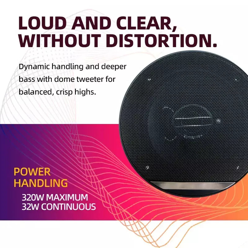 2 pçs 6 Polegada 320w 3 vias universal carro coaxial música estéreo gama completa hi-fi para carro caminhão porta alto-falantes sistema de som surround