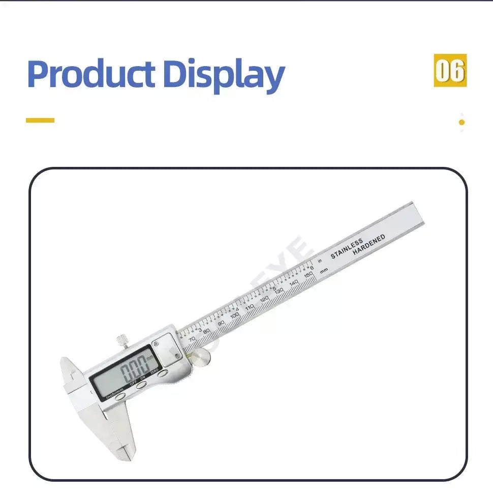 Paquímetro de metal digital pacômetro profissional vernier calibre ferramentas medição carpintaria medidor espessura profundidade régua eletrônica
