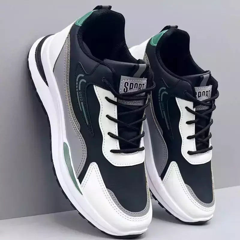 Sapato leve e respirável vulcanizado masculino, tênis de malha casual, calçado de caminhada antiderrapante, tênis, tendência