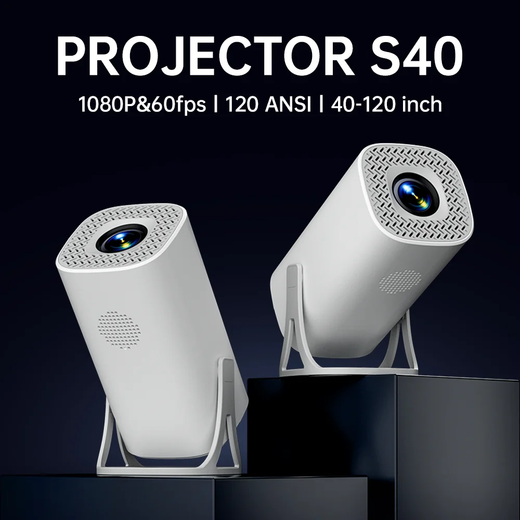 HONGTOP S40 Android 11 Mini Projetor Suporte 4K 1080P 2.4G/5GWIFI BT5.0 Projetor 1280*720P Projetor Portátil de Cinema em Casa