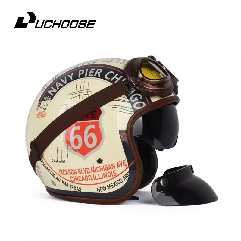 DOT Certificado Retro Capacete de Motocicleta Cafe Racer Rosto Aberto Casco Moto para Acessórios de Motocicleta Homens Cascos de Moto