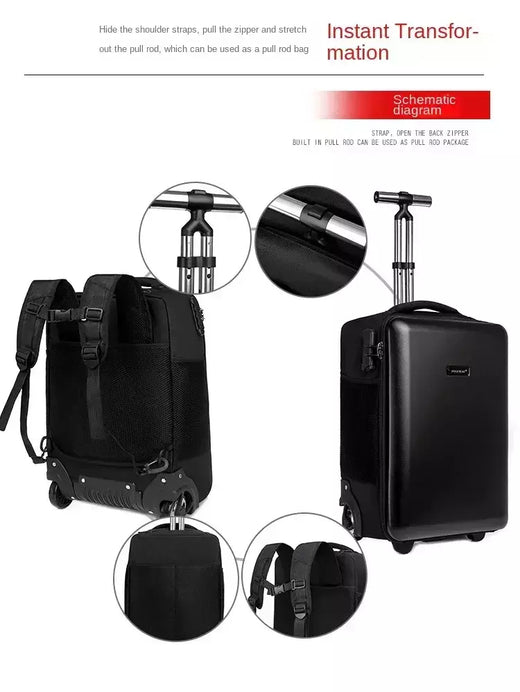 Saco de embarque multifuncional, mochila de negócios dura, trole bag, mala de viagem, bagagem de rolamento, grande capacidade, 19";;VERDADEIRO;;"Blue,19