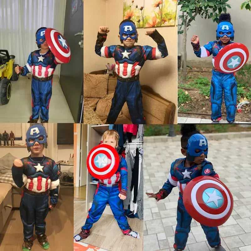 Fantasia de super-herói infantil, meninos e meninas, macacão muscular com máscara de halloween, dramatização, festa, cosplay, roupa para férias