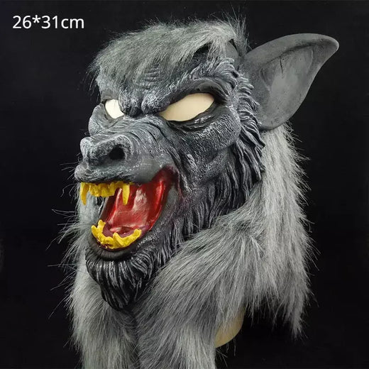 Halloween assustador lobo cosplay máscara de lobo lobisomem garras conjunto luvas terror diabo fantasia cocar desempenho adereços festa vestir-se