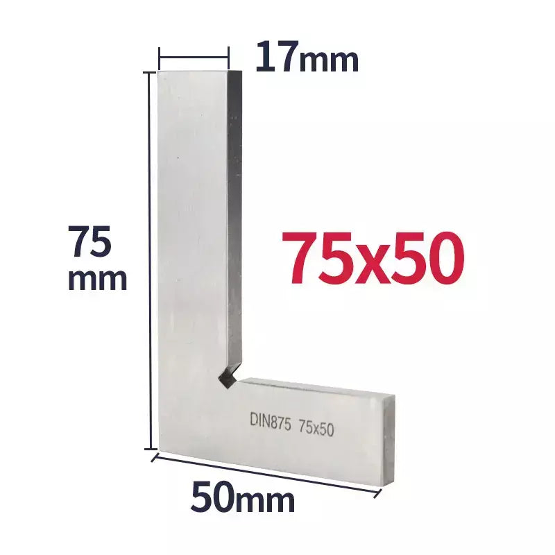 Régua quadrada de borda plana, ângulo de 90 graus, ferramentas para trabalhar madeira, régua quadrada de carpinteiro, metal, medidor de aço carbono, tentar quadrado